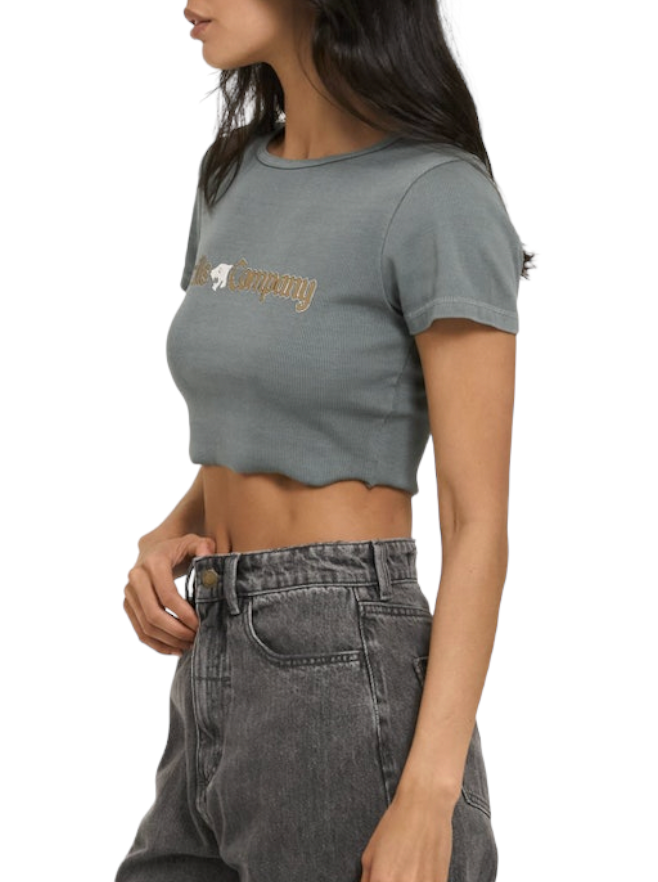 THRILLS - Ewing Crop Baby Tee - Scrubs Green - Hardpressed Print Studio Inc.