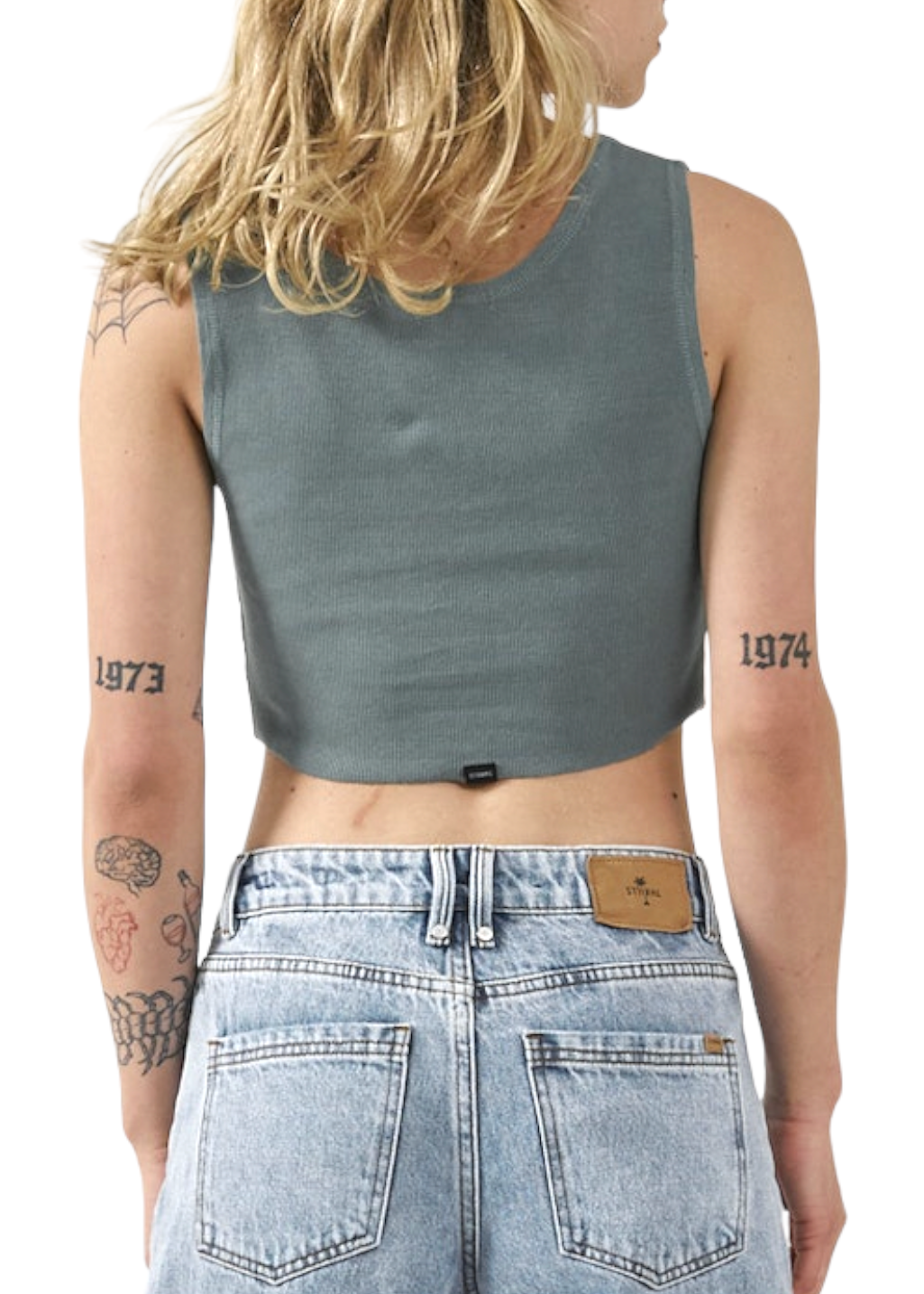 THRILLS - Golden Wings Crop Rib Singlet - Scrubs Green - Hardpressed Print Studio Inc.