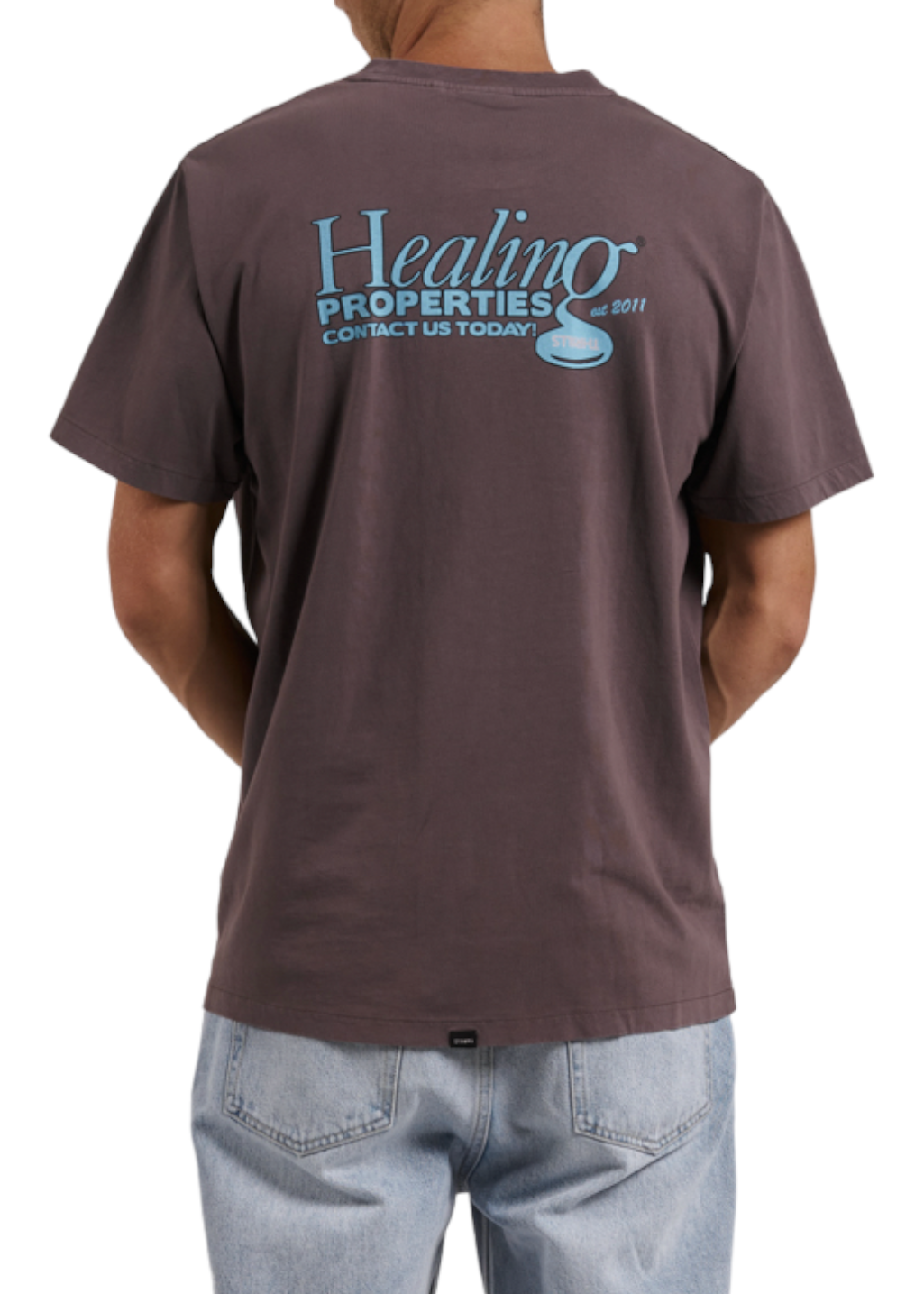 Thrills - Healing Properties Merch Fit Tee - Plum - Hardpressed Print Studio Inc.