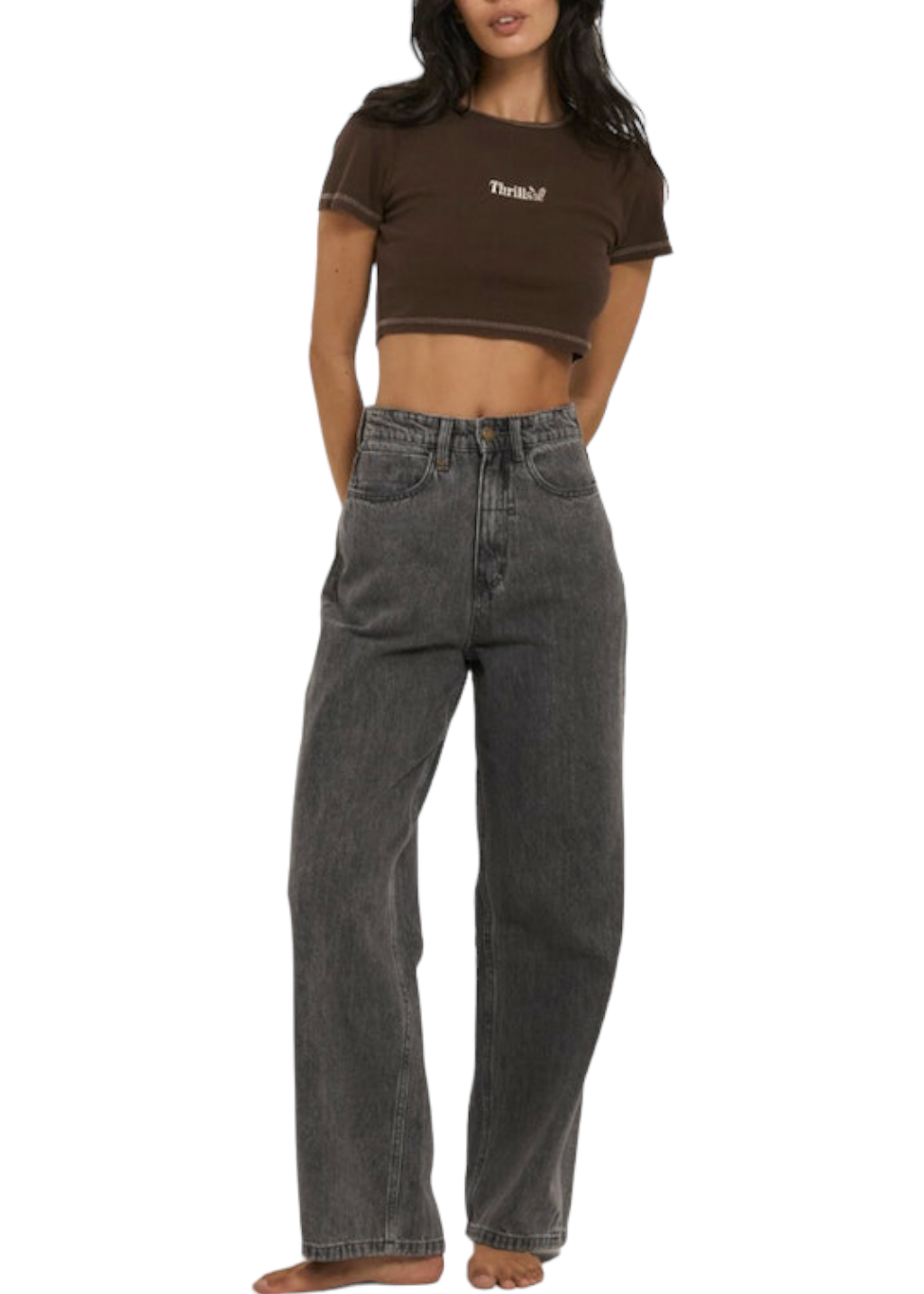 THRILLS - Workwear Embro Crop Baby Tee - Umber - Hardpressed Print Studio Inc.