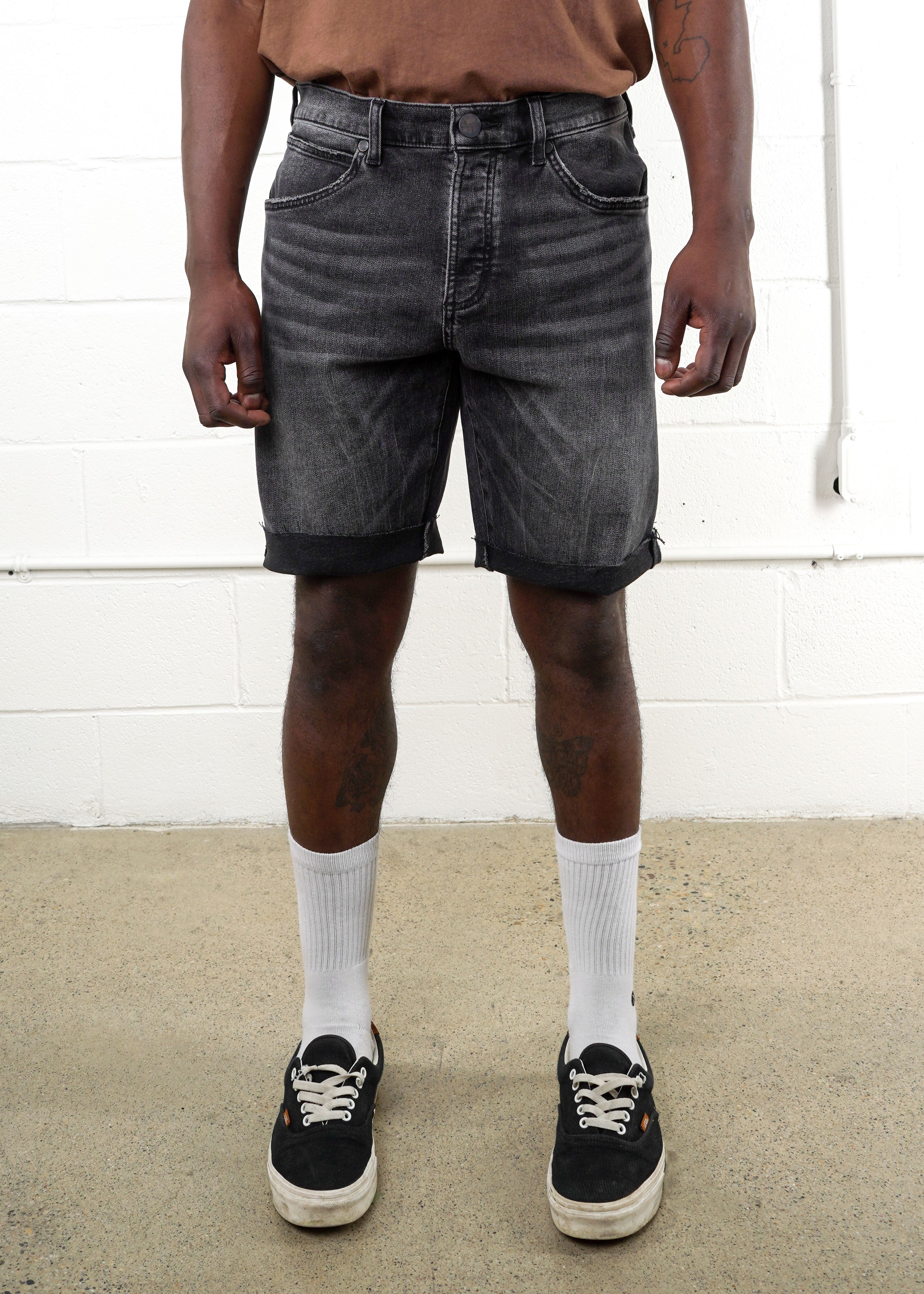 Wrangler - 14WRTBK Men's Cutoff Denim Short - Black - Hardpressed Print Studio