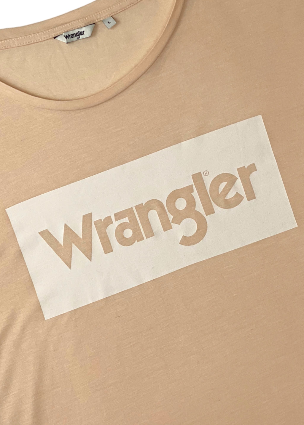 Wrangler - WAKSDTP Drape Logo Tee - Tender Peach - Hardpressed Print Studio Inc.