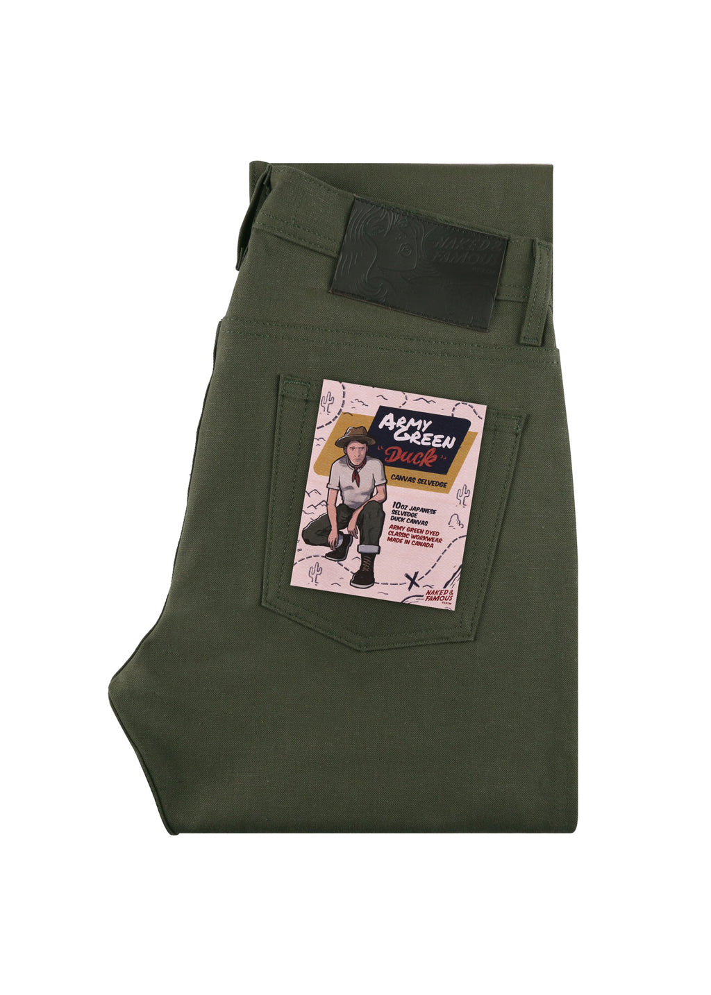 Naked & Famous Denim - Weird Guy - Army Duck Green Selvedge - Hardpressed Print Studio
