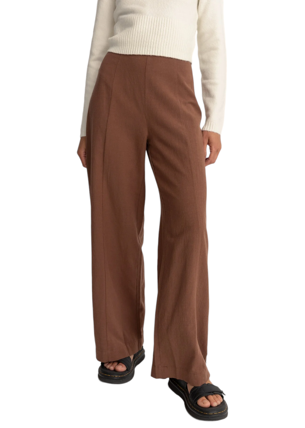 Rhythm - Whitehaven Wide Leg Pant - Brown - Hardpressed Print Studio Inc.