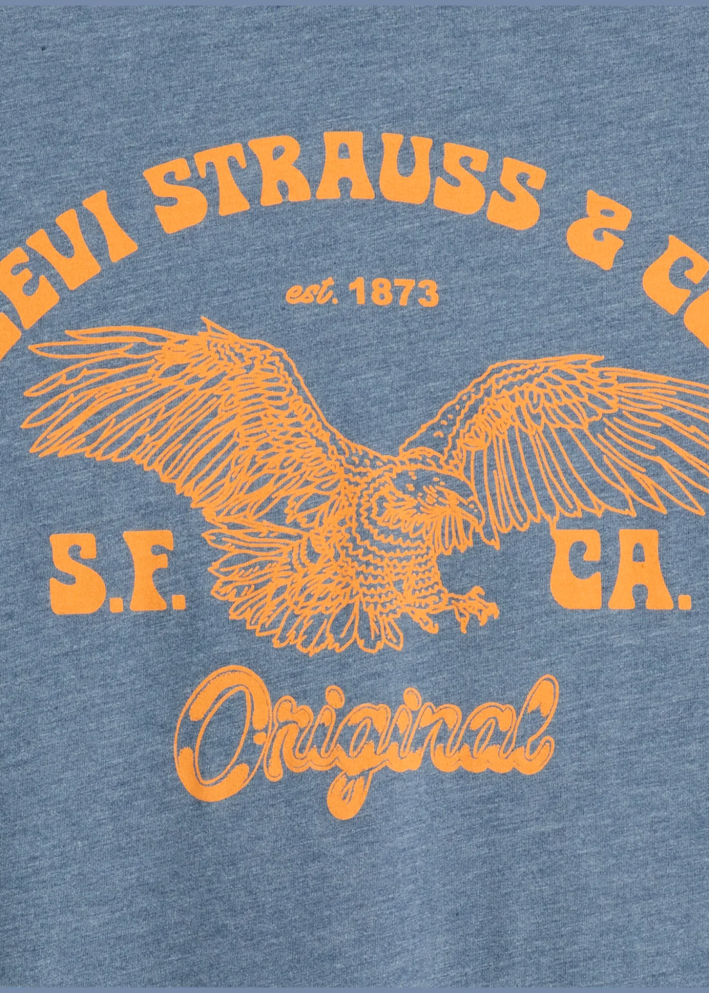 Levi s Graphic Crewneck Tee LS CO Americana Tri Blend Vintage Indigo Hardpressed Print Studio Inc