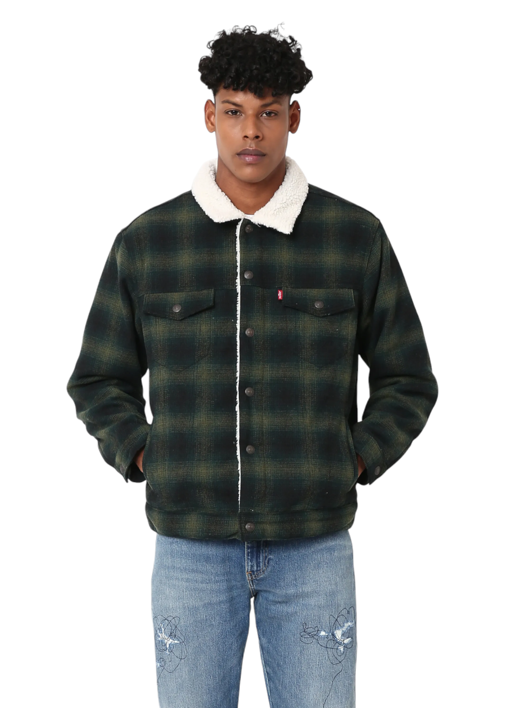 Levi s Relaxed Fit Plaid Scottie Plaid Scarab Hardpressed Print Studio Inc