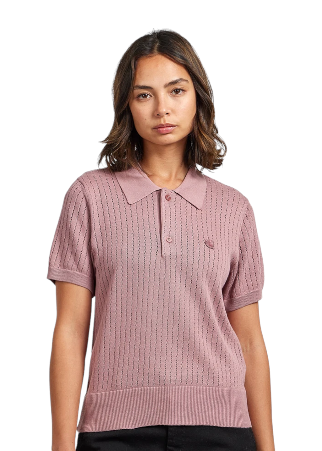 Carhartt WIP - W' S/S Norlina Polo Knit - Dusty Fuchsia