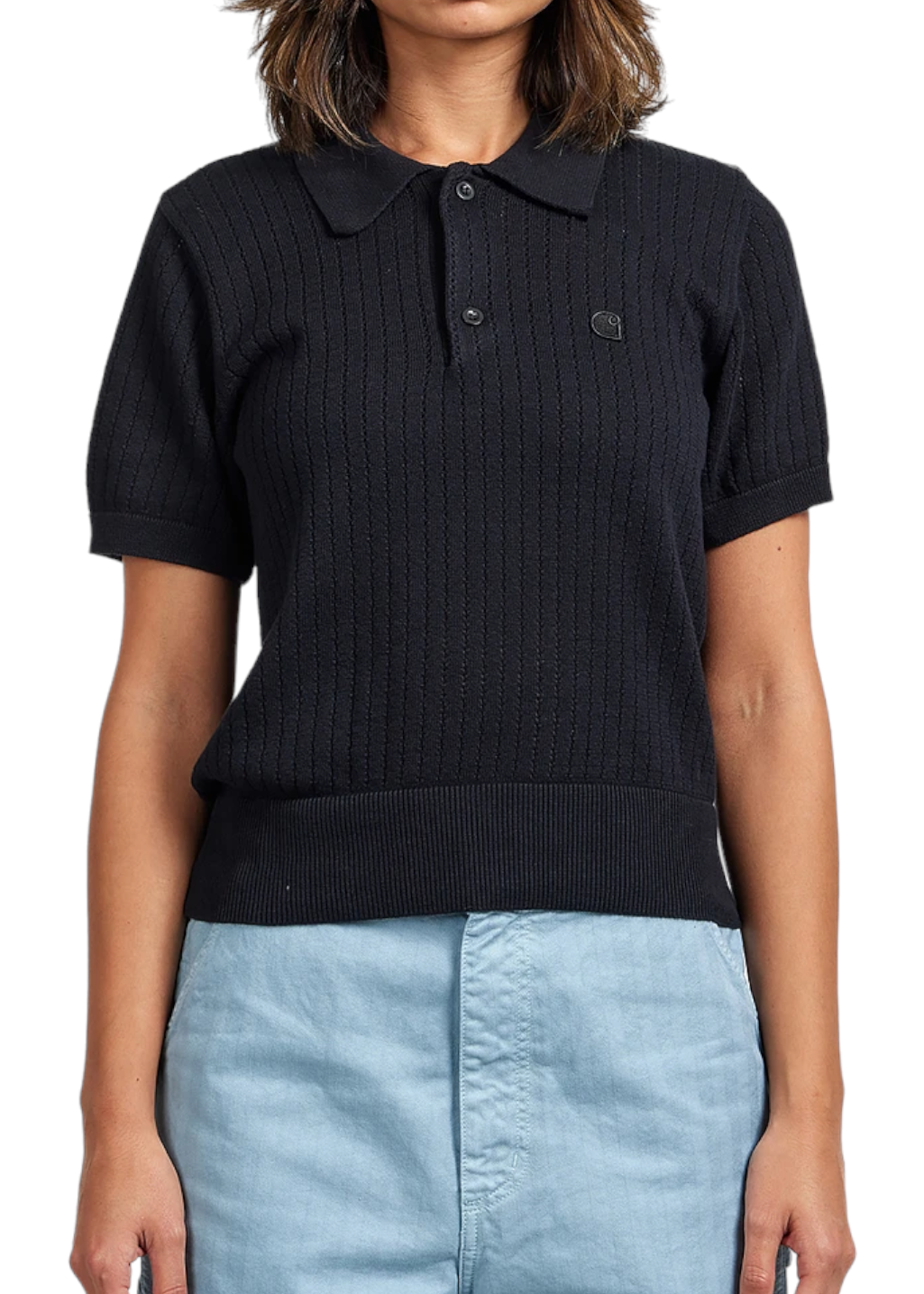 Carhartt WIP - W' S/S Norlina Polo Knit - Black