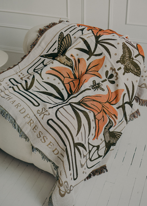Nouveau Lily Throw Blanket - Hardpressed Print Studio Inc.