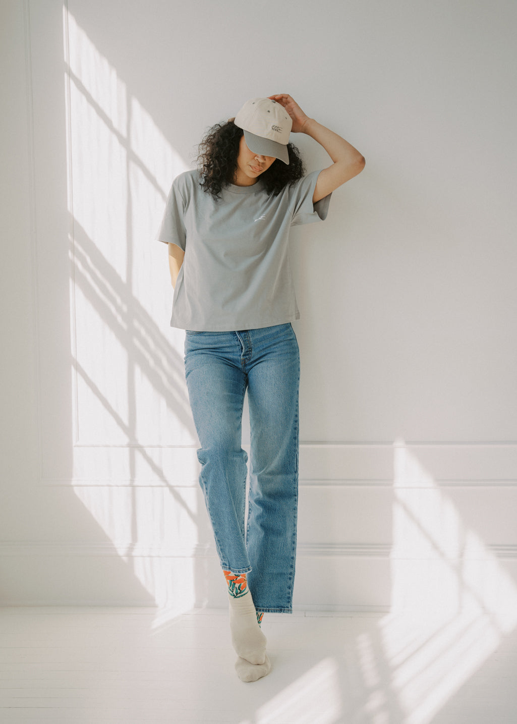 Minimal Grain Boxy Tee | Cloud | Ladies