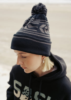 Cross Grain Pom Toque V3 | Midnight | Adult