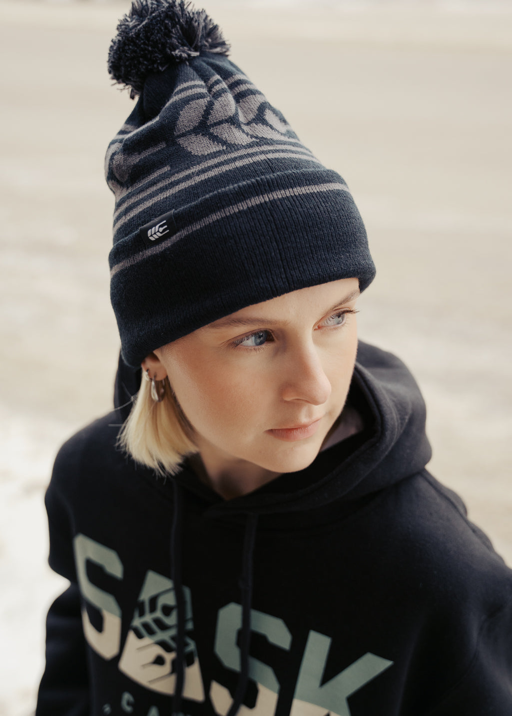 Cross Grain Pom Toque V3 | Midnight | Adult