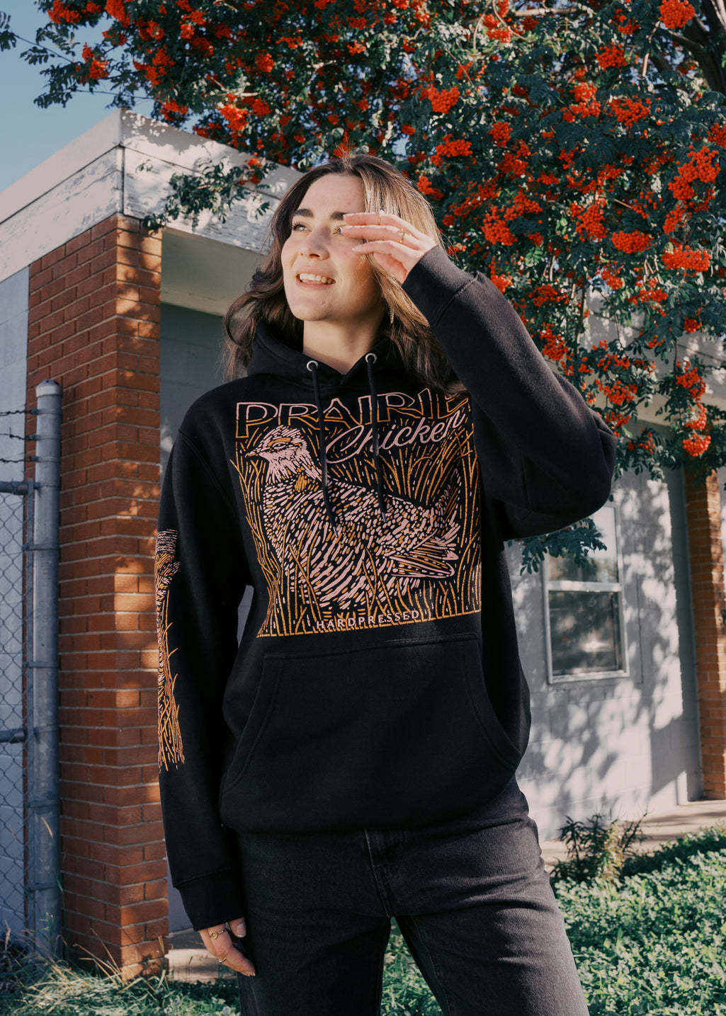 Prairie Chicken Sweater | Black | Unisex | Hardpressed Print