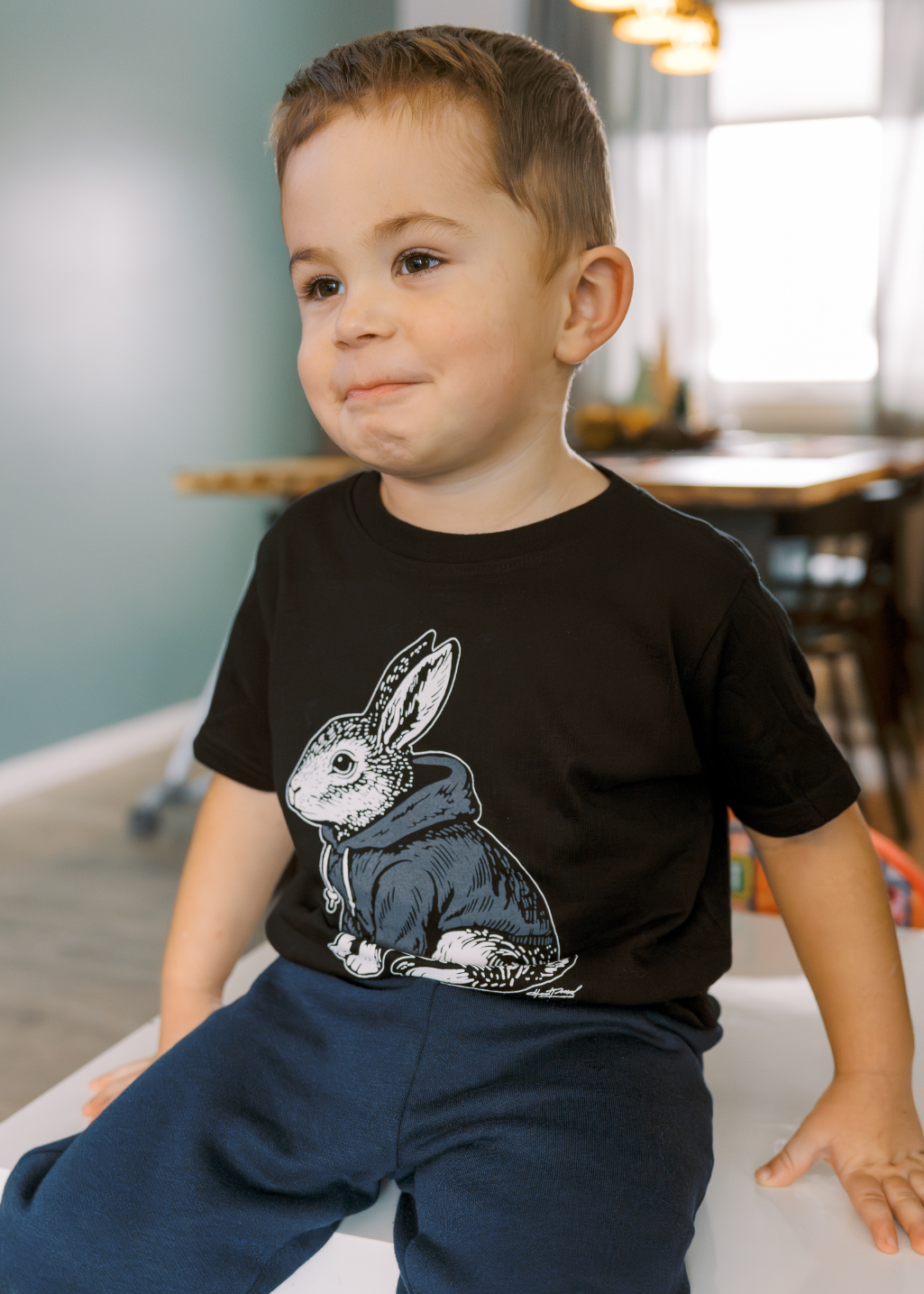 Bunny Tee | Black | Kids