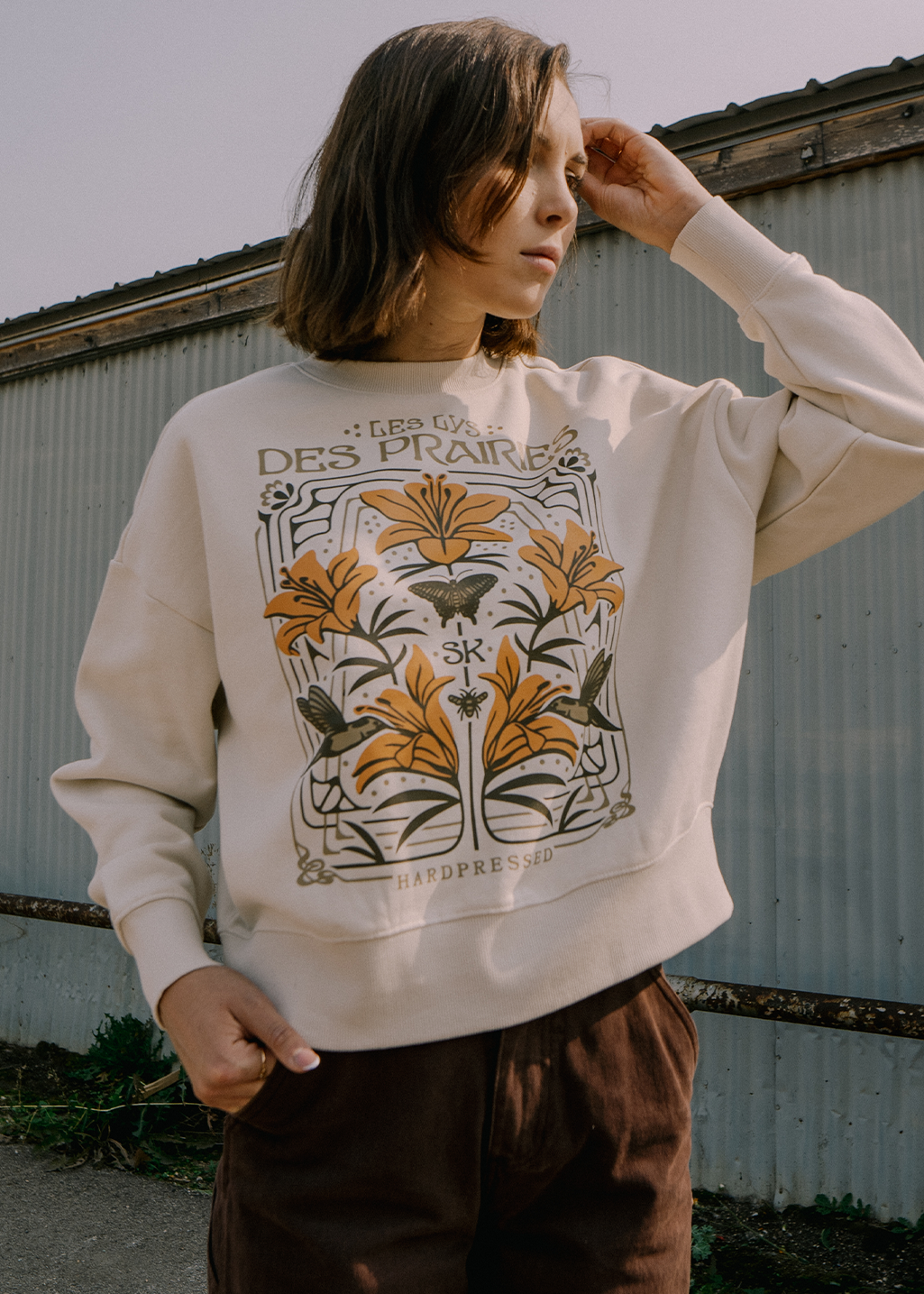 Nouveau Lily Crewneck | Birch | Ladies - Hardpressed Print Studio Inc.