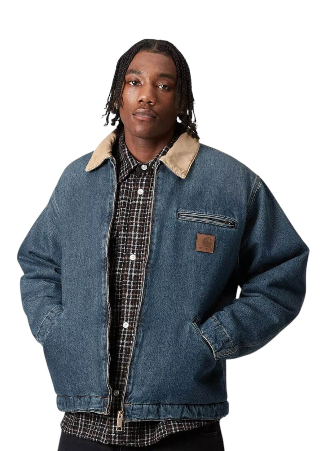 Carhartt WIP - OG Detroit Jacket - Blue/Dusty H Brown - Dark Used Wash