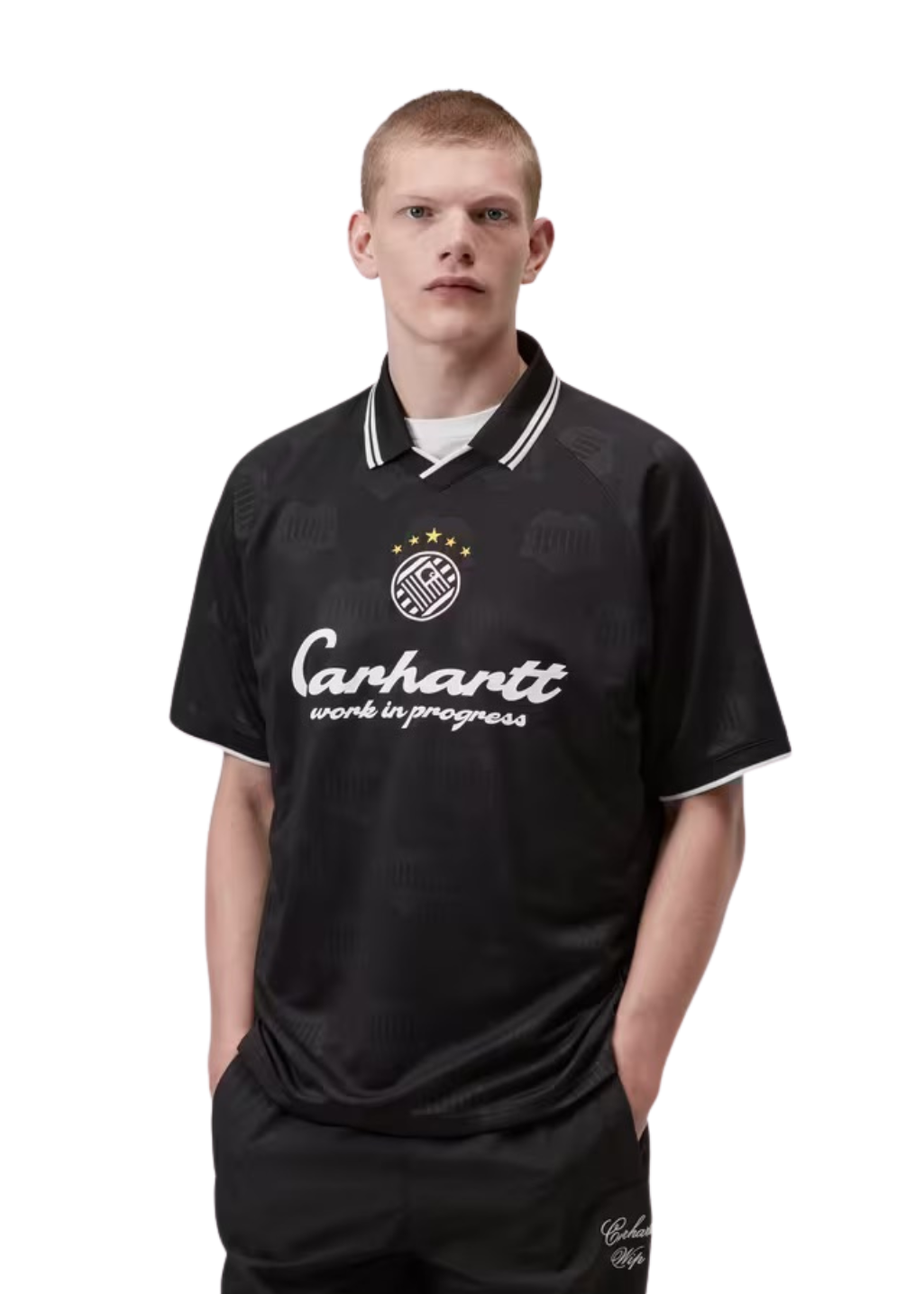 Carhartt WIP - S/S Terrace Football T-Shirt - Heart Train Jacquard - Black