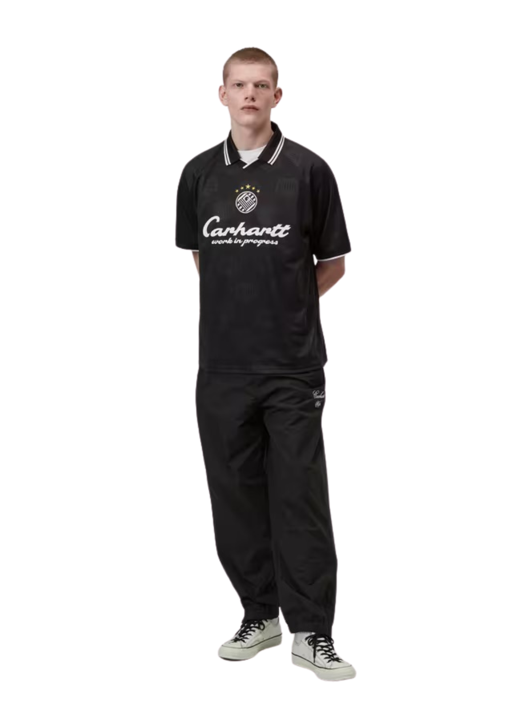 Carhartt WIP - S/S Terrace Football T-Shirt - Heart Train Jacquard - Black