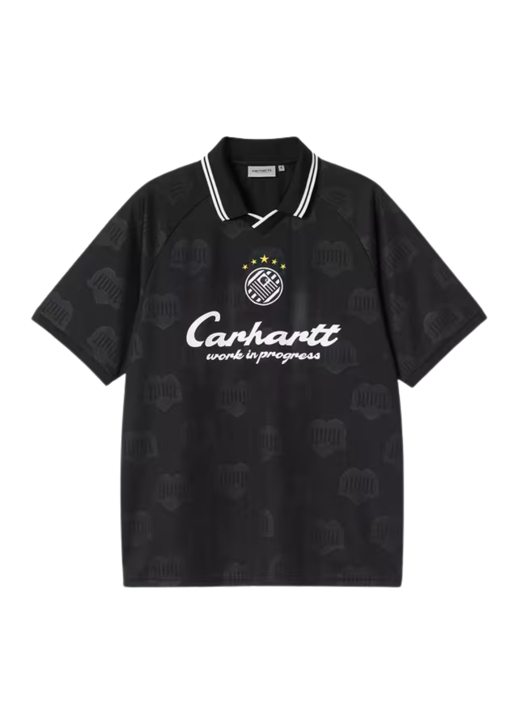 Carhartt WIP サッカーシャツ ブラック S Carhartt WIP - S/S Terrace Football T-Shirt - Heart Train Jacquard