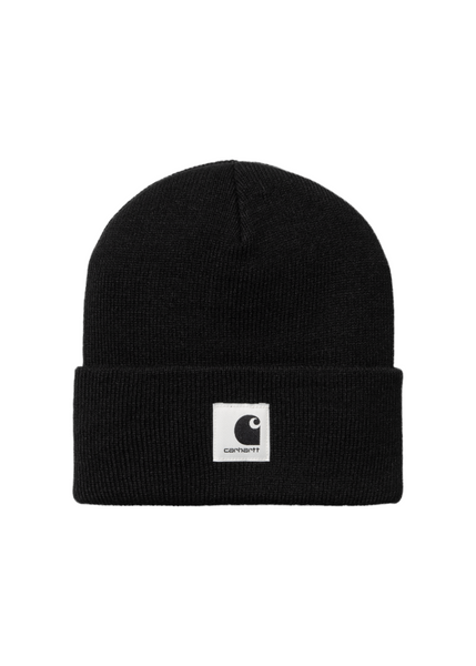 帽子 everyone cotton beanie (BLACK) Kite | Black Lightweight Organic Cotton Chunky Knitted Rib Beanie