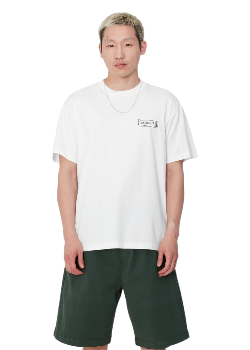 Carhartt WIP - S/S Stamp T-Shirt - White/Black Stone Washed