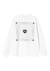Carhartt WIP - W' L/S Heart Bandana T-Shirt - White/Black Stone Washed - Hardpressed Print Studio Inc.