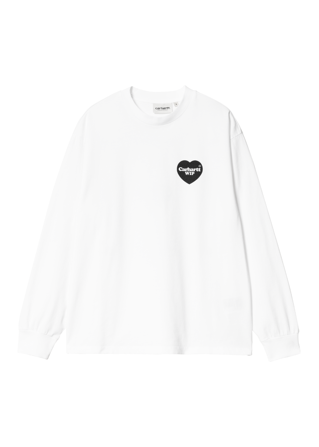 Carhartt WIP - W' L/S Heart Bandana T-Shirt - White/Black Stone Washed - Hardpressed Print Studio Inc.