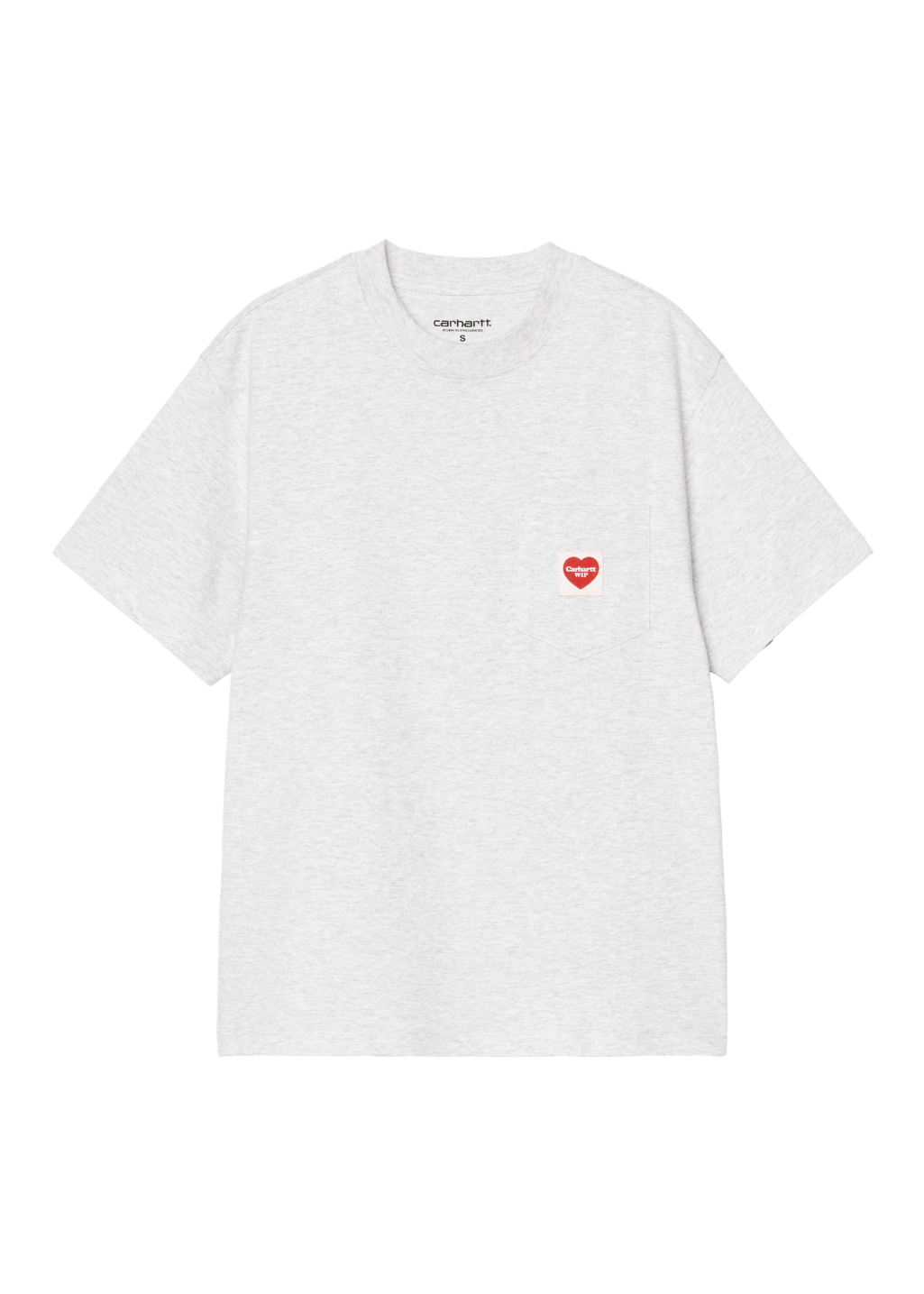 Carhartt WIP - W' S/S Pocket Heart T-Shirt - Ash Heather/Red