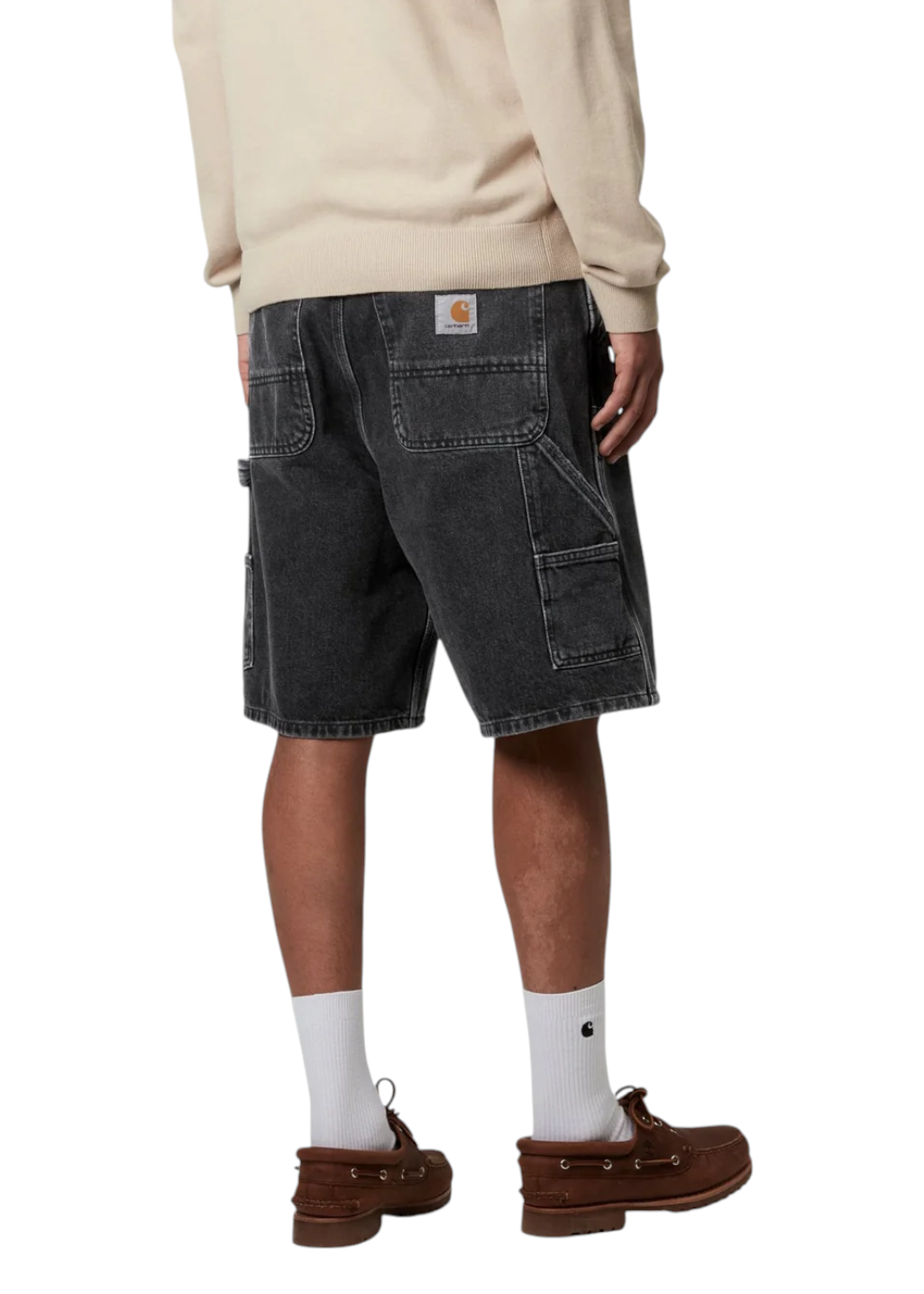 Carhartt WIP - Double Knee Short - Black Stone Washed