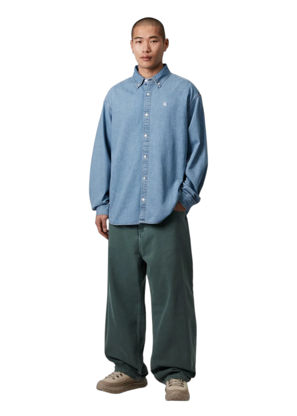 Carhartt WIP - L/S Lucas Shirt - Blue Bleached
