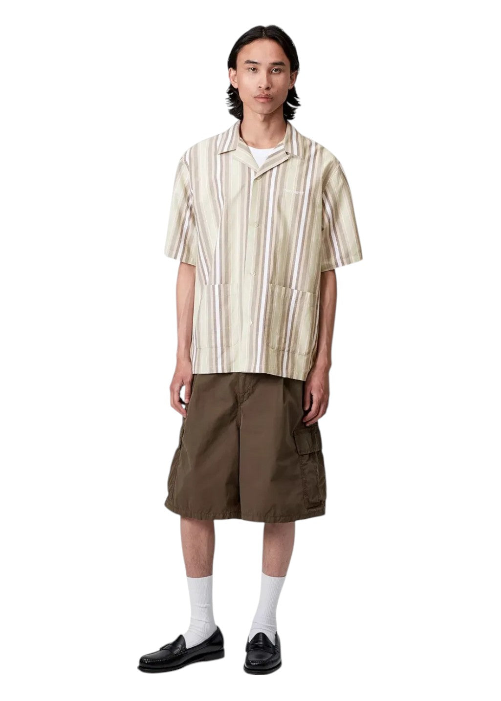 Carhartt WIP - S/S Folsey Shirt - Pale Olive/White