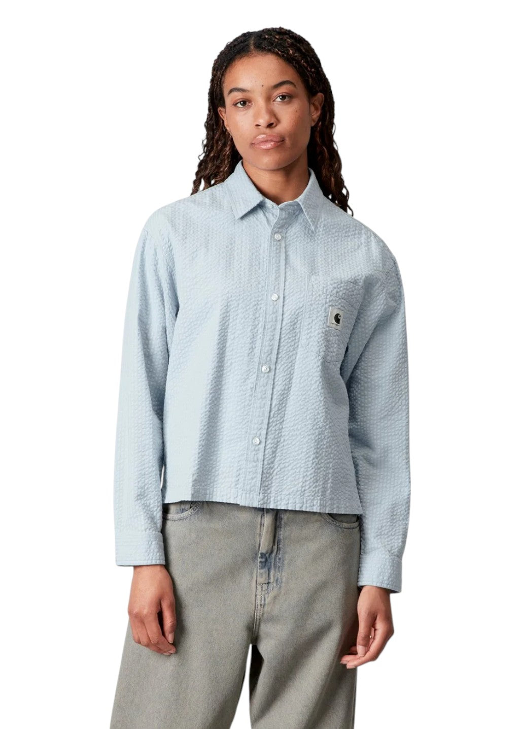 Carhartt WIP - W' L/S Toland Shirt - Blue Fog | Hardpressed Print