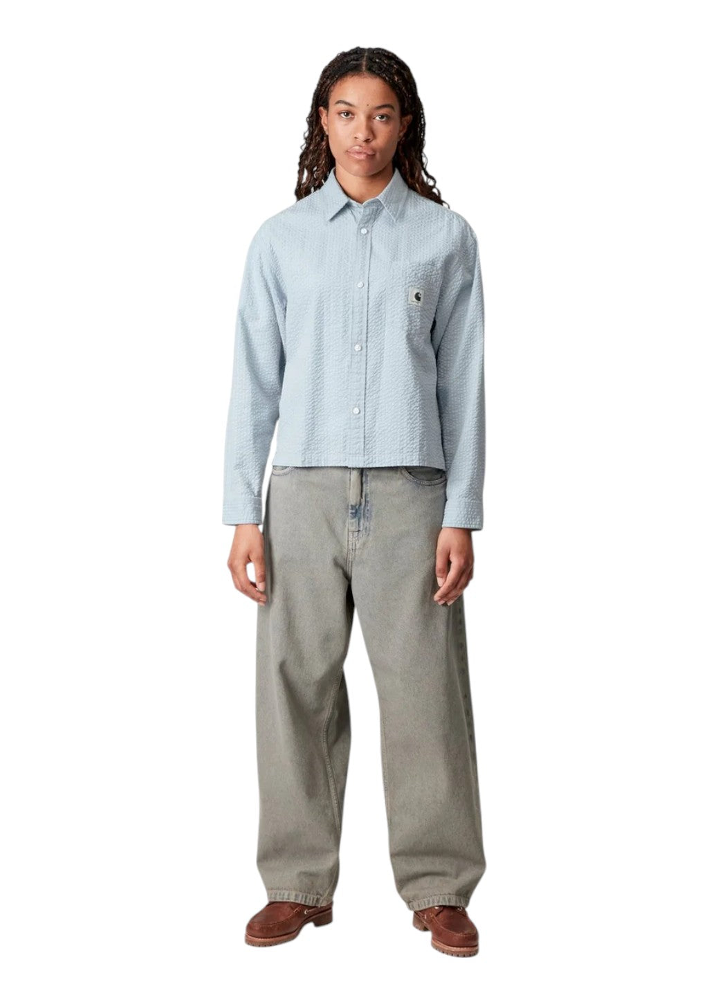 Carhartt WIP - W' L/S Toland Shirt - Blue Fog | Hardpressed Print