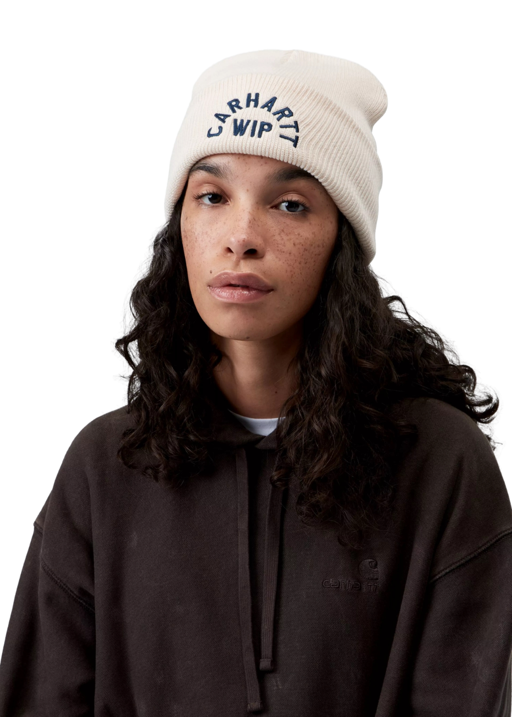 Carhartt WIP - Arch Script Beanie - Natural / Dark Navy