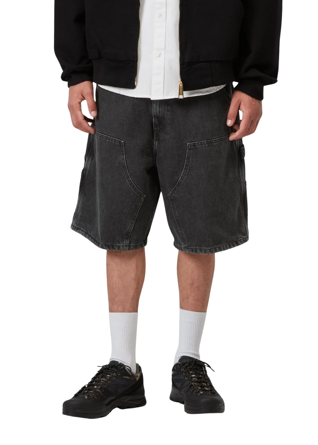 Carhartt WIP - Double Knee Short 'Smith' Denim - Black Stone Washed