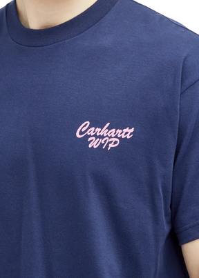 Carhartt WIP - S/S Friendship T-Shirt - Air Force Blue/Light Pink - Hardpressed Print Studio Inc.