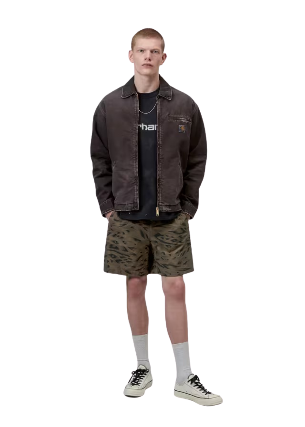 Carhartt WIP - Travon Short - Duck Feather Print - Cypress/Black