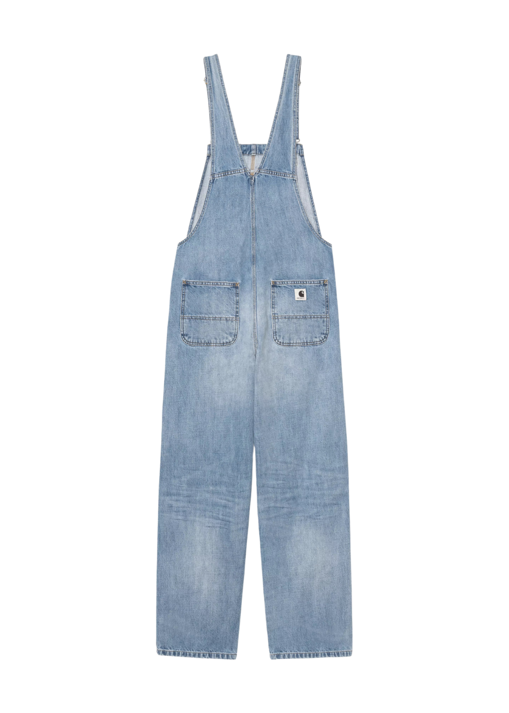 Carhartt WIP - W' Bib Overall Straight 'Camano' Denim - Blue Burst Washed - Hardpressed Print Studio Inc.