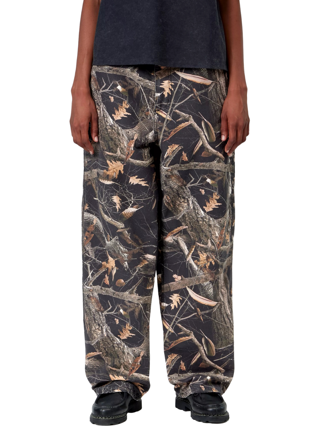 Carhartt WIP - W' Brandon Single Knee Pant - Camo Feather Tree, Black