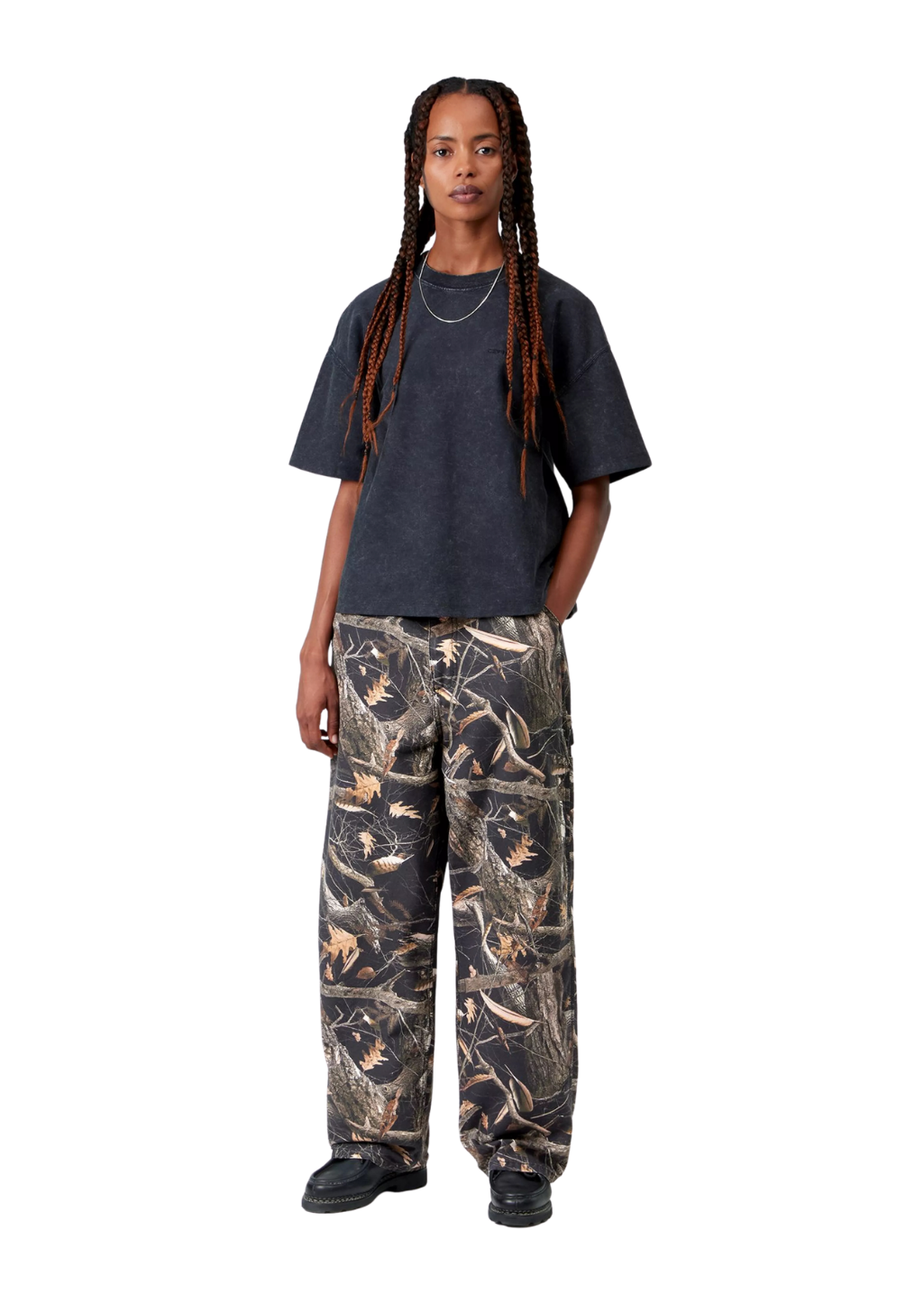 Carhartt WIP - W' Brandon Single Knee Pant - Camo Feather Tree, Black