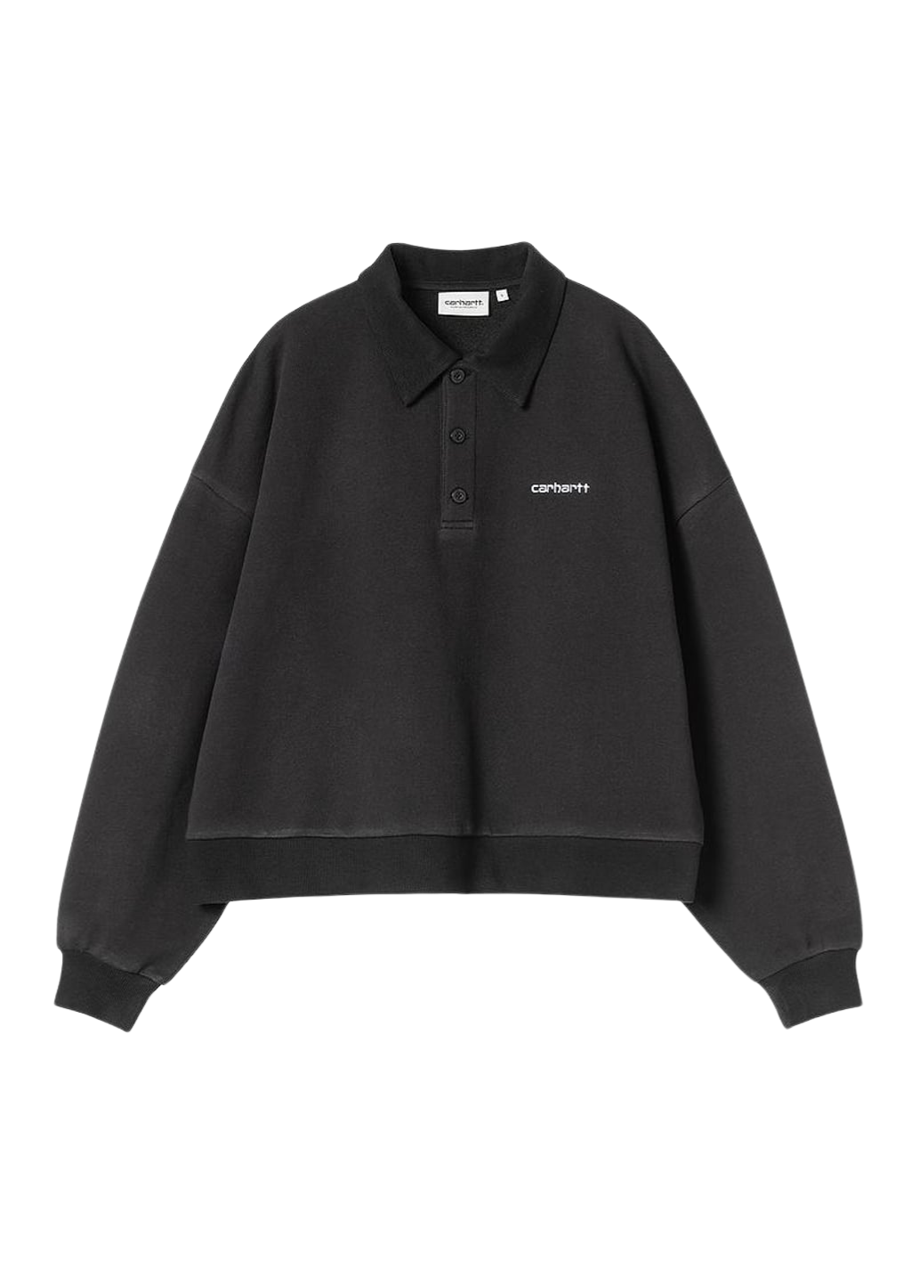 Carhartt WIP - W' Brenta Polo Sweat - Black/White - Hardpressed Print Studio Inc.