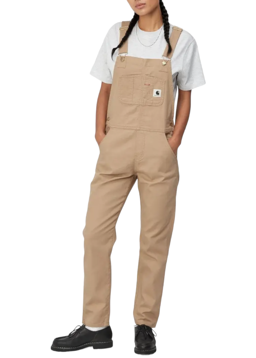 Carhartt WIP W Bib Overall Straight Dusty H Brown Rinsed
