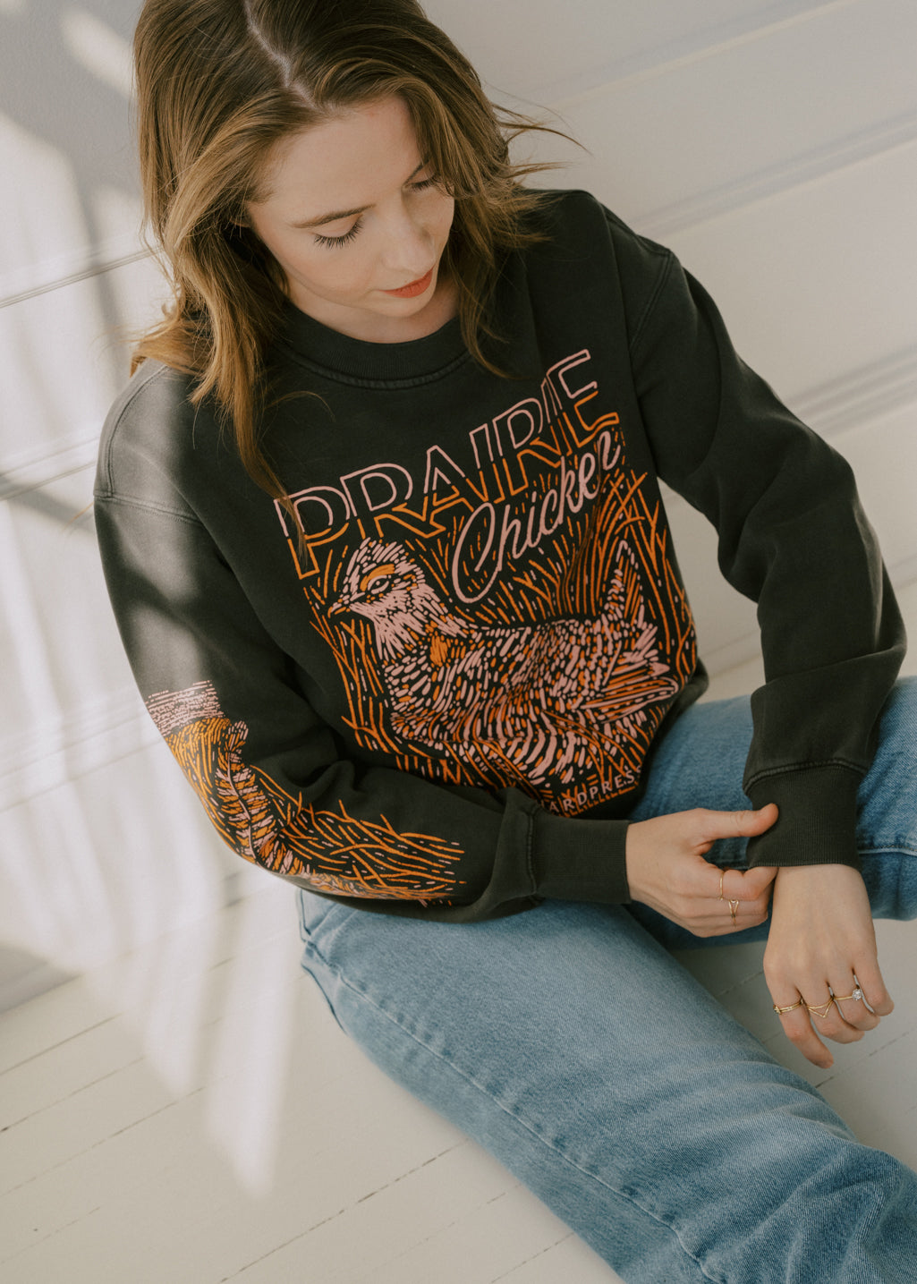 Prairie Chicken Crewneck | Vintage Black | Ladies