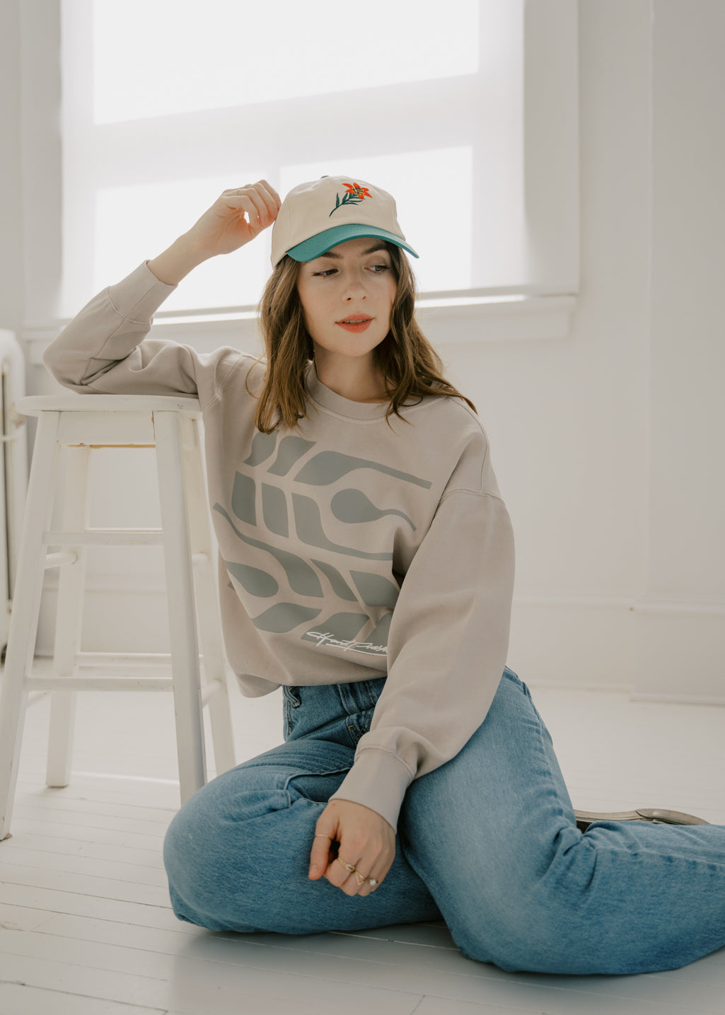 Lilium Dad Cap | Birch/Emerald | Hardpressed Print Studio Inc.