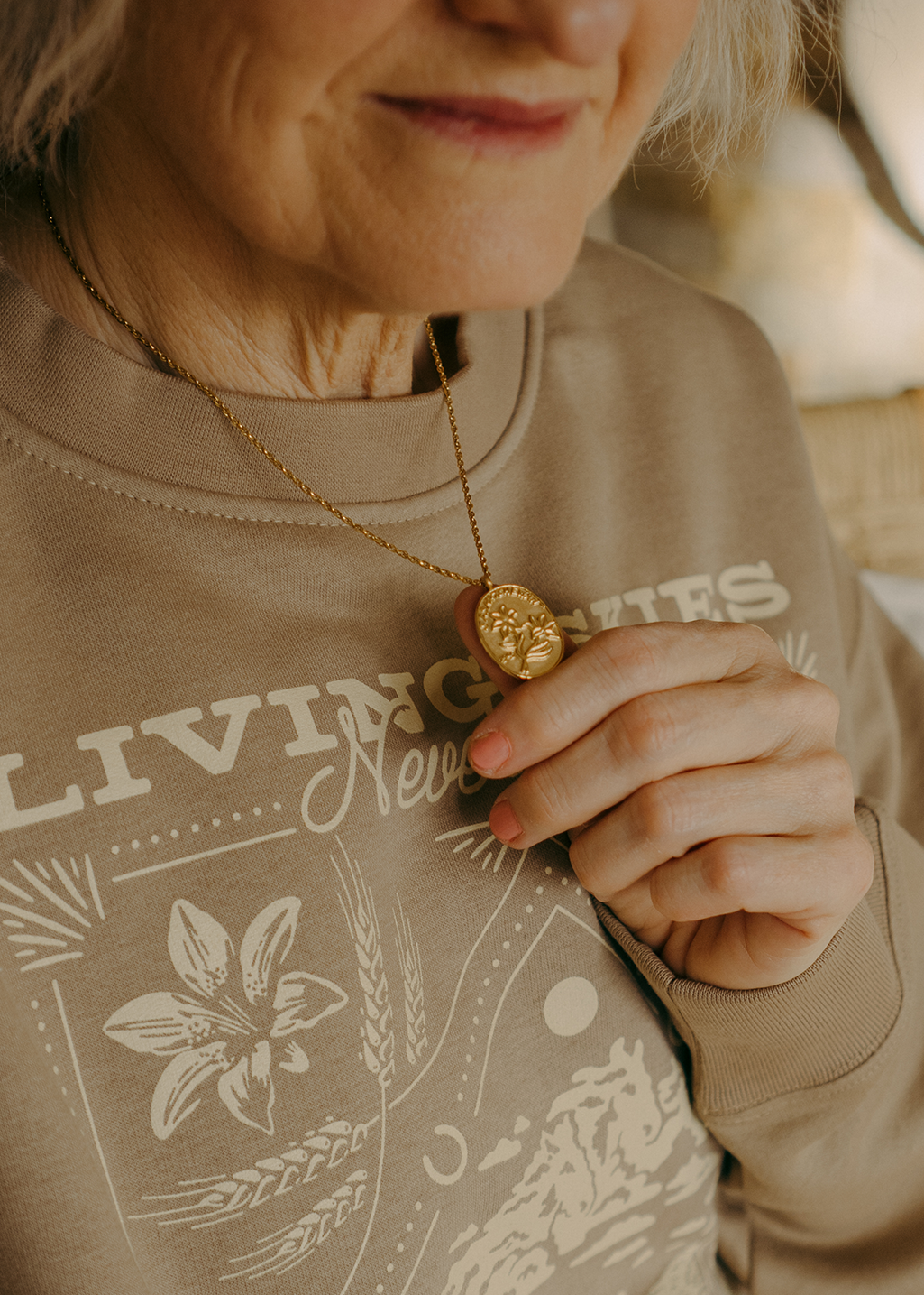 Gold Lily Necklace - Hardpressed Print Studio Inc.