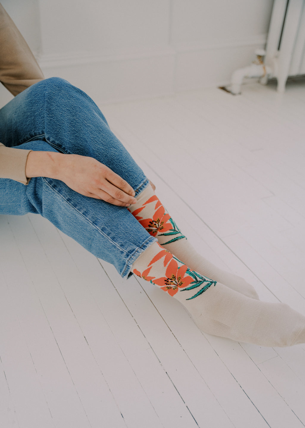 Lilium Socks | White Sand