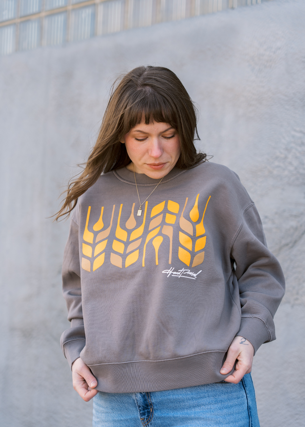 Cross Grain Crewneck | Vintage Grey | Ladies - Hardpressed Print Studio Inc.