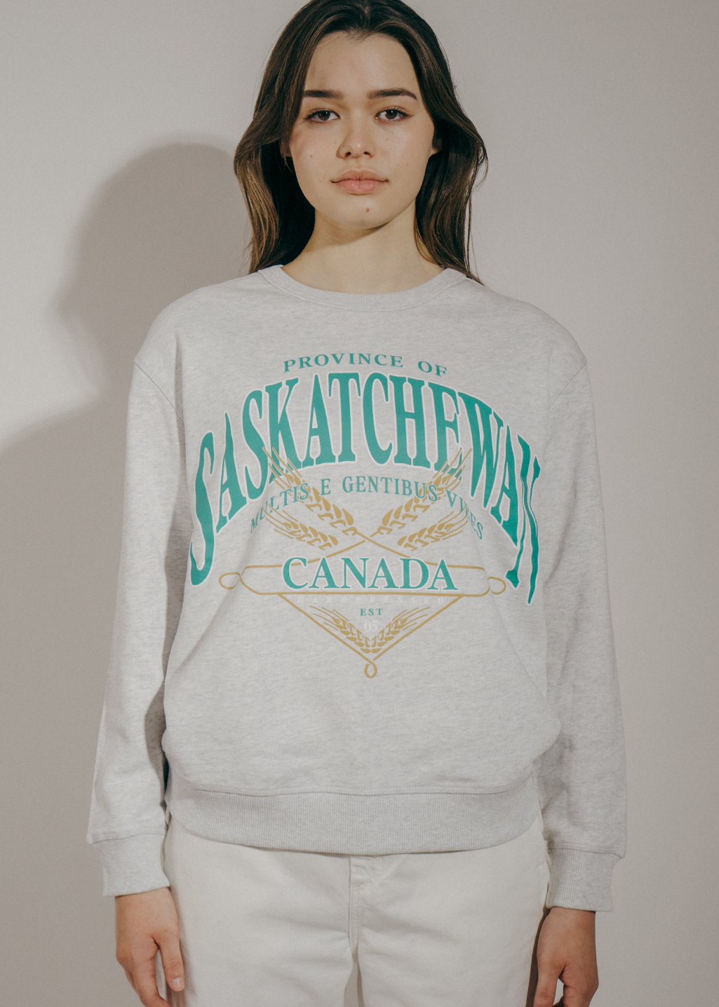 Lost & Found Crewneck | White Heather | Ladies - Hardpressed Print Studio Inc.