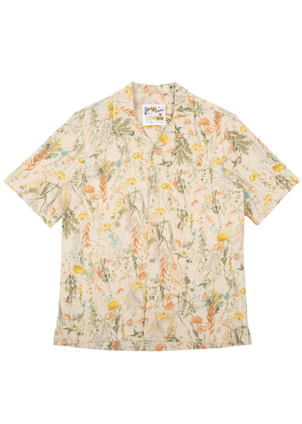 Naked & Famous Denim - Aloha Shirt - Flowers Painting - Natural