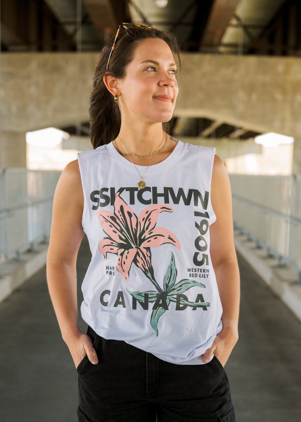 Faded Lily Tank | White | Ladies